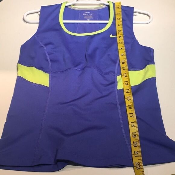 Nike Sleeveless Tank Top - Blue/Yellow - Preowned - Tiny Hole & Slightly Lifted - Picture 8 of 10